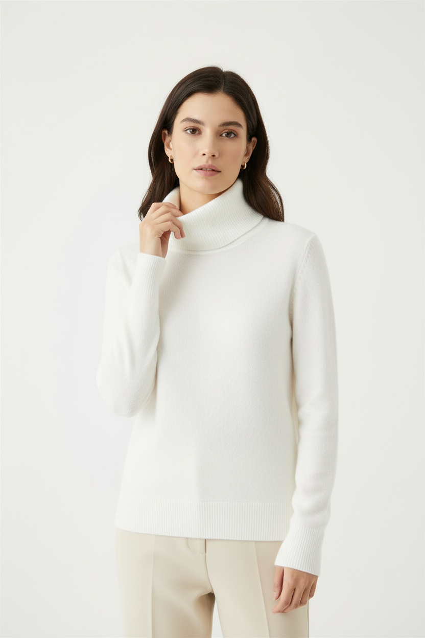 Modèle pull blanc même pose